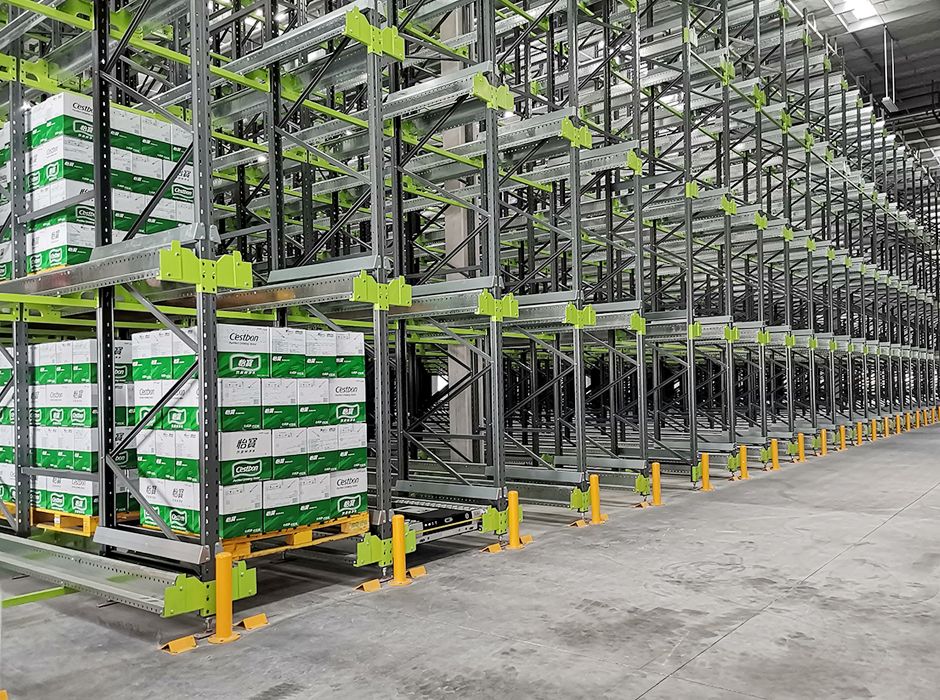 怡宝饮料半自动穿梭式货架